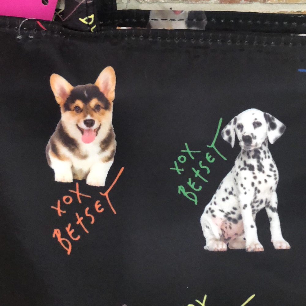 Betsey Johnson DOG LOVERS Satchel Lunch Tote Insulated Bag With Zipper - Picture 6 of 9
